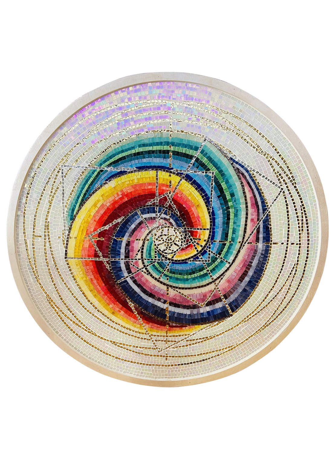 New World Symbol — Compass of Wisdom, glass mosaic by Serçin Mezhepoğlu